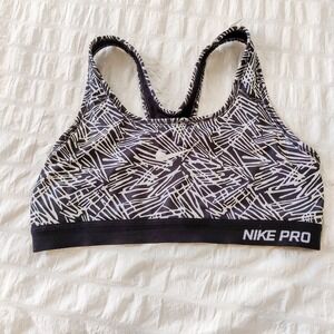 Nike Pro Black and White Sports Bra - M